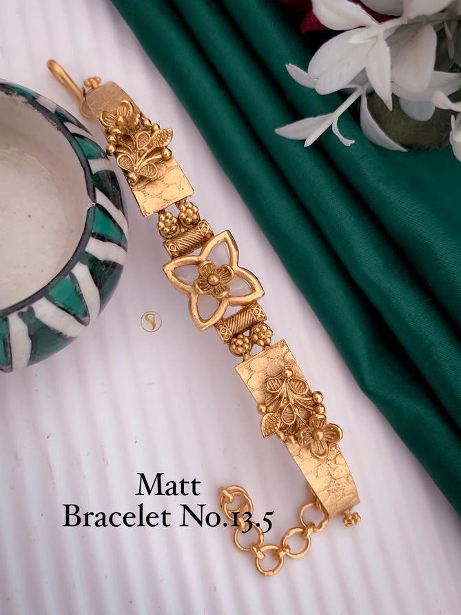 8 MB Golden Matt Bracelet Wholesale Shop In Surat
